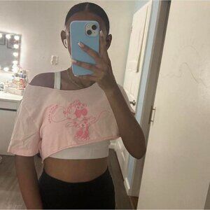 Adorable pink Disney Minnie Mouse cropped top, only worn once to disney